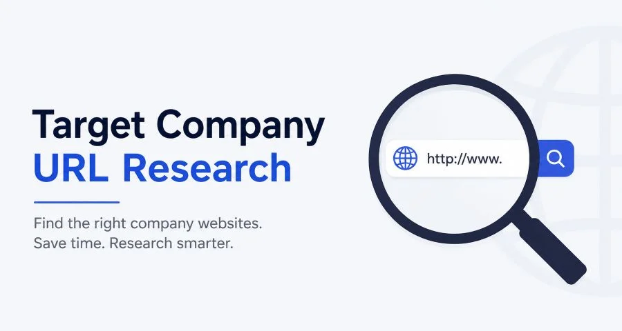 Target company url research: how to find and verify official websites